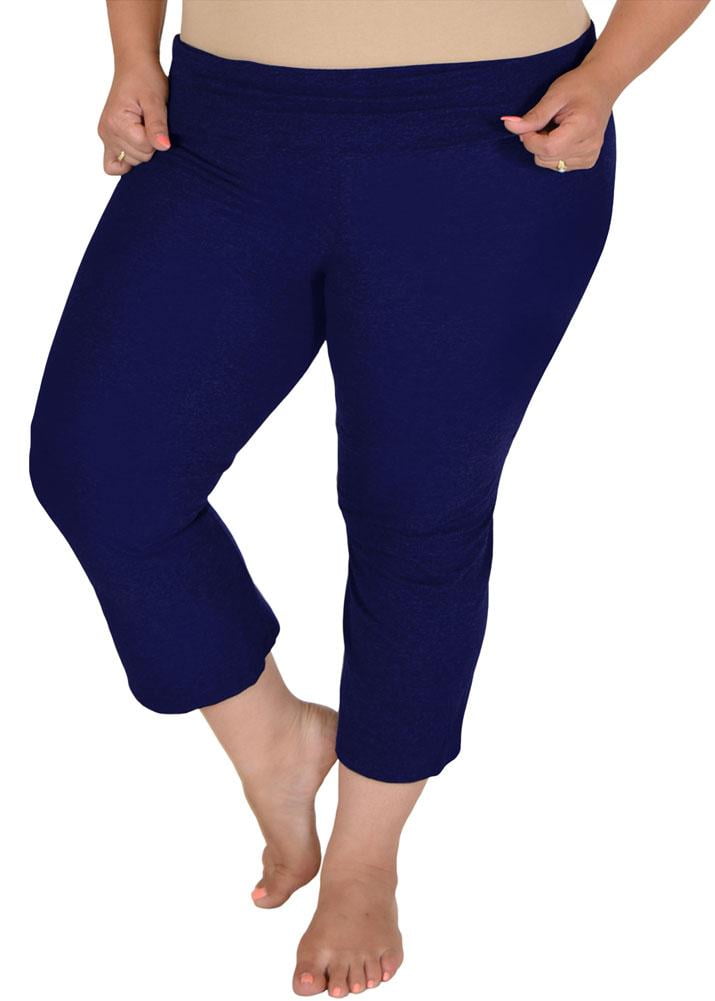 plus size cotton spandex capris, deep 