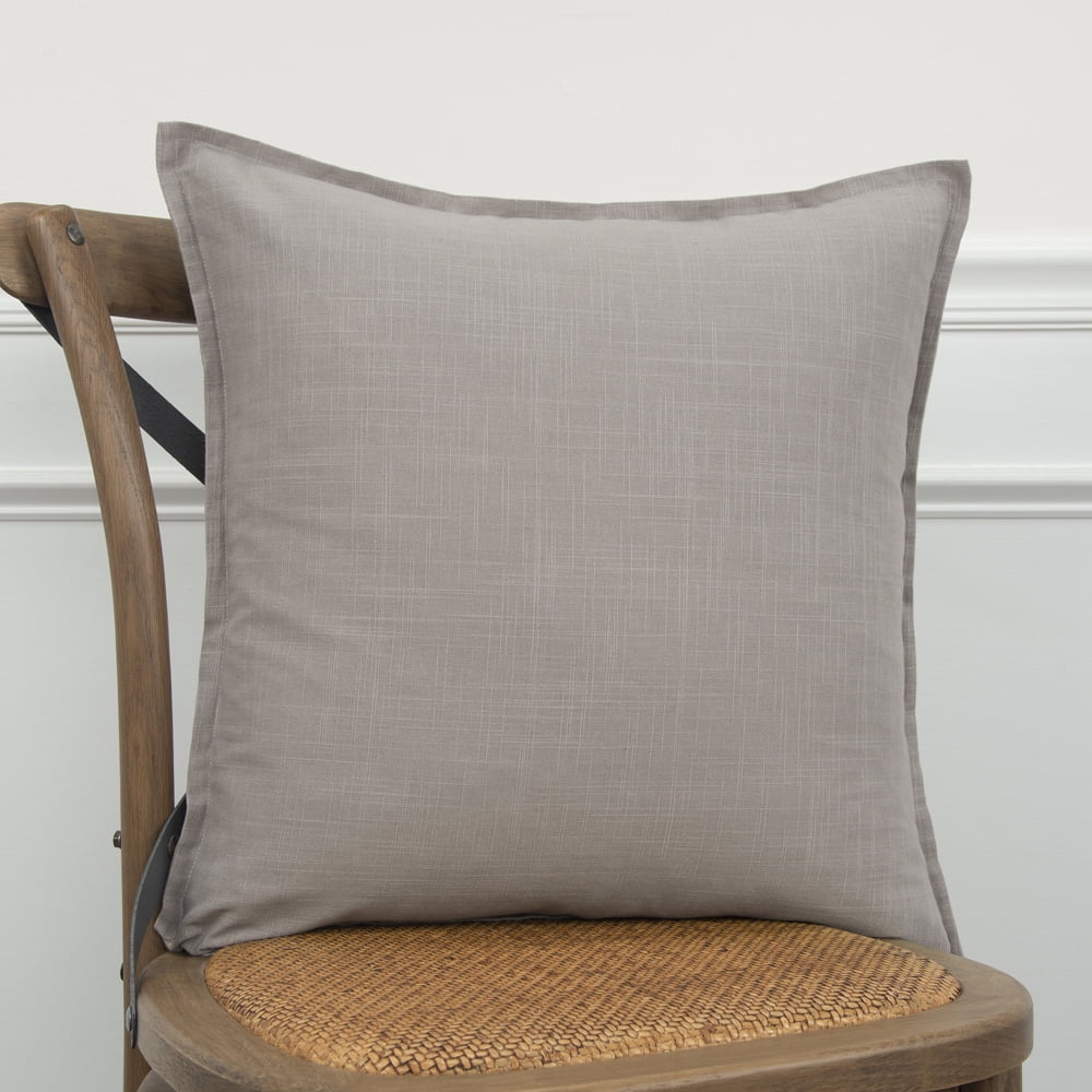 Rizzy Home Solid Cotton Decorative Throw Pillow, 20" x 20", Gray