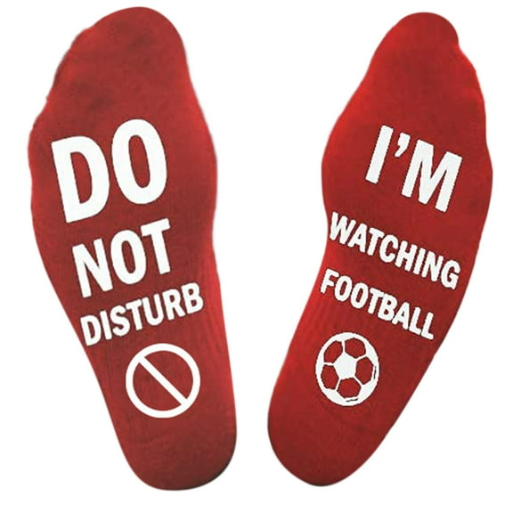 Novelty Funny Sayings Socks Do Not Disturb Watching Football Letter Printed Sports Cotton Socks for Men Women Gifts