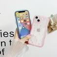 thumbnail image 3 of Compatible with iPhone 13 Pro Wavy Edge Shiny Stars Clear Cute Phone Case for Women Girls All-Around Soft TPU Anti-Collision Anti-Shock Transparent Phone Case for iPhone 13 Pro-Pink, 3 of 16