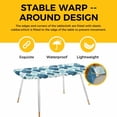 thumbnail image 4 of Blue Geometric Moroccan Table Cloths for 8 Foot Rectangle Tables, Abstract Art Blue Ombre Modern Patio Waterproof Elastic Fitted Tablecloths, Washable Rectangular Table Cover for Camping, 4 of 8