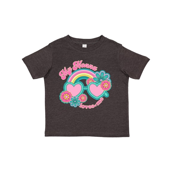 Inktastic Nonna Loves Me Girls Granddaughter Rainbow Girls Toddler T-Shirt