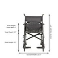 thumbnail image 5 of NOVA Medical Products Lightweight Transport Wheelchair, Black, 18 Inch, 18.5 Pound, 5 of 7