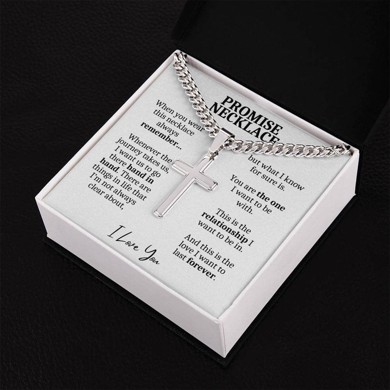 Promise Necklace for Boyfriend/Husband, Promise Jewelry for Him, Gifts for Boyfriend, Valentines Day, 1 Year Anniversary Gifts