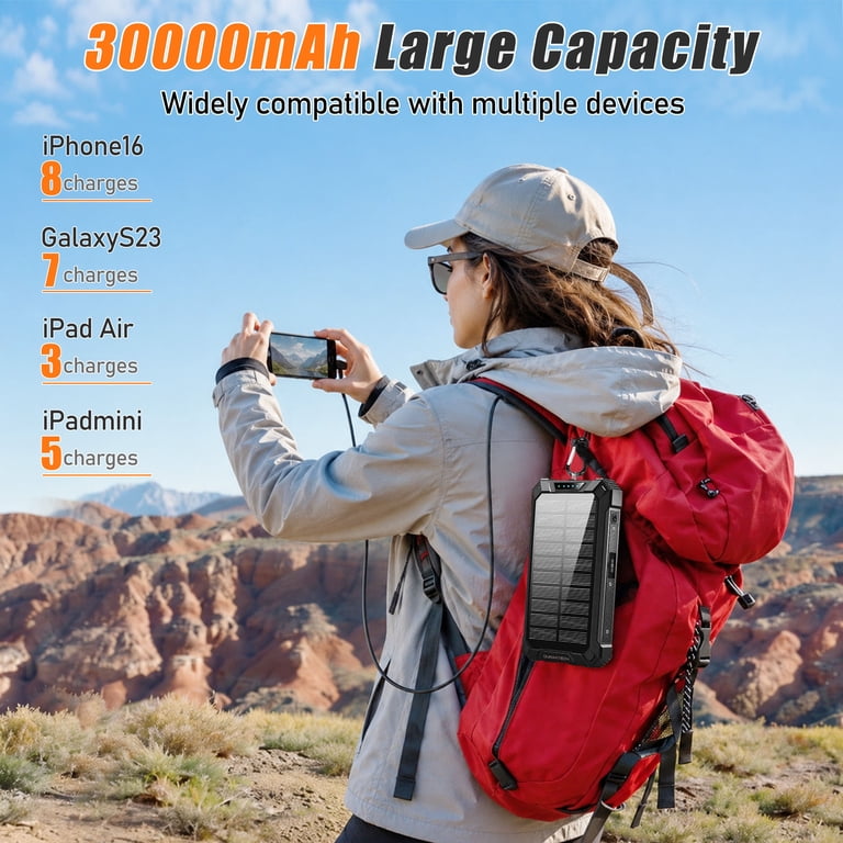 OWNTECH 30000mAh Solar Power Bank with Wireless Charging photo 7