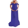 thumbnail image 4 of Edvintorg Maternity Dress Women Sexy Off Shoulder Solid Color Short Sleeve Long Maternity Dresses for Photography Pregnancy Dress Vestidos De Maternidad, 4 of 7