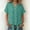 Green, variant on qelini Womens Plus Size Summer Tops Plus Size Tie Front Blouse V Neck Short Sleeve Workout Pullover Top Solid Color Cloths