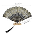 thumbnail image 2 of Unique Bargains Rose Lace with Tassel Folding Fan for Weddings and Parties 1 Pc Gold Tone, 2 of 5