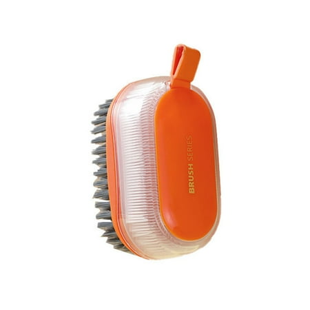 

Kripyery Shoe Brush Dual Use with Cover Soft Bristle Double Sided Easy-scrubbing Cleaning Ergonomics Grip Household Cleaning Clothes Brush for Daily Use