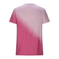 thumbnail image 5 of Women's Summer Clothes Short Sleeve Tunic Tops for Lady Loose Fit Flowy Vintage Y2K Tops Dressy Casual Round Neck Blouse Fashion 2024 Comfy Casual Shirts Gradient Color Pink T Shirts XXL, 5 of 6