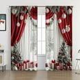 thumbnail image 4 of Guozer Winter Curtains for Living Room 2PCS 59.05x65.35in Semi-Blackout Short Curtains for Christmas, Doors, Window, Cabinet Doors, Fireplace, Balcony, Bedroom, 4 of 9