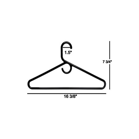

Plastic Hangers Heavy Duty 16 Pcs. Black Color Made in USA 3/8” Thickness Durable Tubular for Clothes Coat Pants Shirts Dress and More TINEFF Free and Quick delivery from USA
