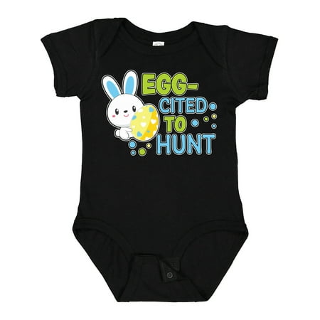 

Inktastic Eggcited to Hunt with Bunny Holding Easter Egg Gift Baby Boy Bodysuit