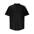 thumbnail image 2 of Swuxness Mens Striped Linen Short Sleeve Top Loose Casual Fashion Summer Arrival Shirt, 2 of 5