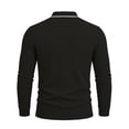 thumbnail image 5 of TOUMENY Men Sweater Zip Collared Long Sleeve Basic Slim Tops Fall Winter Solid Casual Knit Pullover Black XXXL, 5 of 7