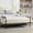 Beige, variant on BRILHAMEZ 61" Long Upholstered End of Bed Bench, Modern Chenille Entryway Shoe Bench with Black Metal Legs for Bedroom and Living Room, Beige