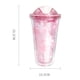 thumbnail image 4 of Vasos de plástico con tapa y pajita de doble pared, taza con pajita oculta para jugo al aire libre sakura rosa, 4 of 9