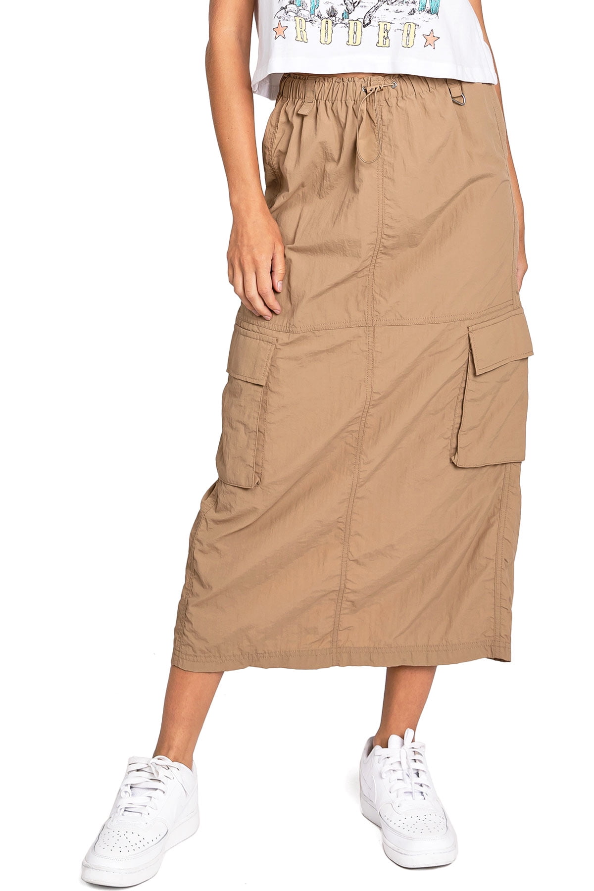 【WOOHWA】PARACHUTE SKIRT PANTS Love Tree Women's Juniors Light Nylon Parachute Skater Cargo