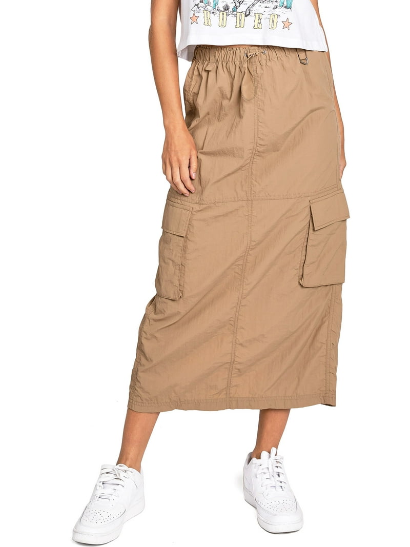 Love Tree Women's Juniors Light Nylon Parachute Skater Cargo Skirt