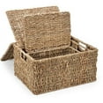 thumbnail image 2 of Set of 3 Rectangular Seagrass Baskets with Lids by Trademark Innovations, 2 of 3
