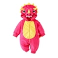 thumbnail image 3 of JIAYUE Baby Hooded Jumpsuit Cozy Fuzzy Cute Dinosaur Design Romper Long Sleeve Zip-Up Clothes for Evening Gathering, 3 of 7