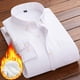 thumbnail image 1 of pstuiky Camisas de manga larga de invierno para hombre, Camisa informal de manga larga con solapa y botones para hombre, color liso, a la moda, con forro polar camisetas de hombre xxxxxl, 1 of 6