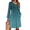 Blue Green XH363, variant on Zeagoo Fall A Line Dress for Women Long Sleeve Casual Printed Dresses V Neck Tunic Boho Dress