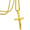 thumbnail image 2 of murtoo Cross Necklace for Men, Christian Jesus Pendant, Stainless Steel Mens Necklace with Twisted Rope Chain Curb Chain Wheat Chain, Jewelry Gift for Men Women, 2 of 5