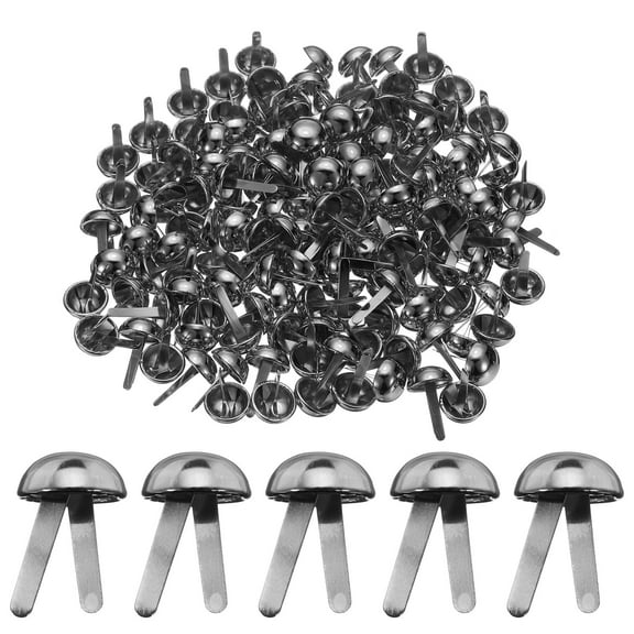 Uxcell 100pcs Brads Paper Fasteners, 12mm x 20mm Metal Paper Crafts Brads, Small Round Brass Split Pins, Gunmetal