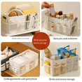 thumbnail image 3 of Household Desktop Storage Box with Dustproof Cover and Multi Grid Compartments White, 3 of 9