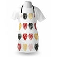 thumbnail image 3 of Romance Apron Hand Drawn of Heart Figures Icons Love Valentines Wedding Theme Print, Unisex Kitchen Bib Apron with Adjustable Neck for Cooking Baking Gardening, Pale Coffee Black Red, by Ambesonne, 3 of 3