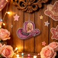 thumbnail image 4 of Dolly Pink Ornament, Acrylic Christmas Tree & Car Hanging Decoration, Glitter Country Music Fan Gift, Sparkling Pink Charm for Tree or Car, 4 of 7