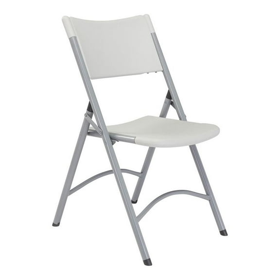 Pemberly Row 32" Plastic Heavy Duty Folding Chair in Speckled Gray (Set of 4)