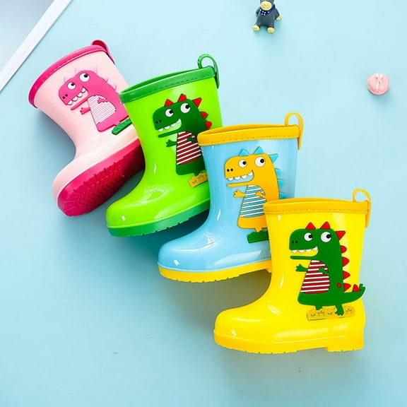 Soimiss 1 Pair of Waterproof Toddler Rain Boots Blue PVC Anti-skid Simple Design Rainy Days
