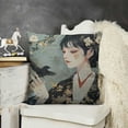 thumbnail image 2 of Gardenia Flowers Birds Satin Silk Pillowcase - Luxuriously Soft &amp; Smooth, Hair and Skin Friendly, Invisible Zipper, for Home Decor, 2 of 5