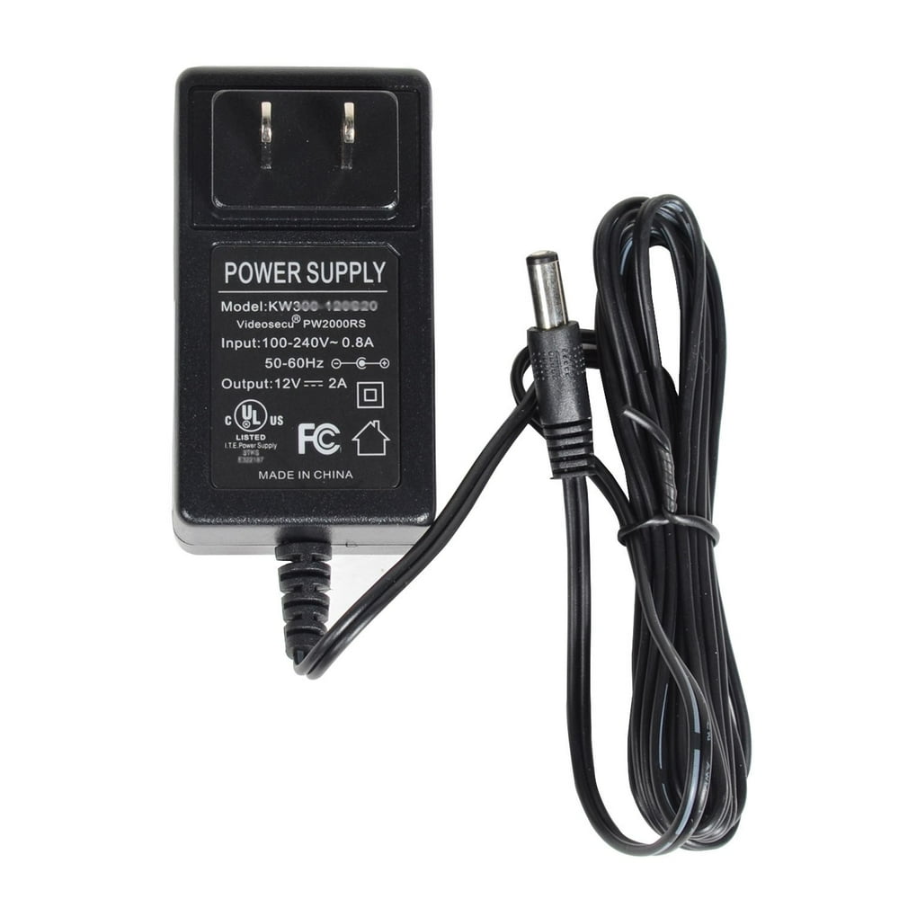 VideoSecu 12V DC Security Camera Power Supply Adapter 2000mA 100V