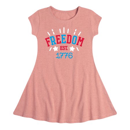 

Instant Message - 4th of July - Freedom Est 1776 - Toddler & Youth Girls Fit & Flare Dress