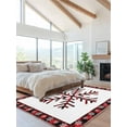 thumbnail image 2 of Christmas Snowflake Area Rug for Bedroom 5x7 Ft Red and Black Buffalo Plaid Super Soft fuzzy Throw Rug Non-Slip Fluffy Plush Indoor Floor Carpet for Living Room Nursery Home Decor, 2 of 8