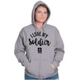 thumbnail image 3 of US Army Star Logo I Love My Soldier Unisex Plus Size Zip Hoodie Brisco Brands 2X, 3 of 5