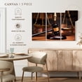 thumbnail image 4 of Elephant Stock Gavel And Scales Wall Art - Horizontal Multi Panel Canvas - Living Room Wall Decor - Profession Multi Panel - Brown And Gold Decor - 23" x 14", 4 of 4
