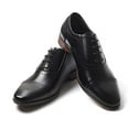 thumbnail image 3 of Mens Oxford Wingtip Lace Oxford Brogue Dress Shoes (9, Black Patent), 3 of 5