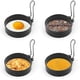 thumbnail image 1 of Stainless Steel Egg Rings, 4pcs Non-stick Egg Rings With Folding Handles, 7.5cm/2.95inch Poaching Rings For Fried Eggs Crumpets Beefsteak Etc, Black, 1 of 3
