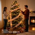 thumbnail image 7 of Clearance Under $1 Christmas Wired Ribbon, 1 Roll Burlap Plaid Holiday Ribbon, Khaki 6x457cm, DIY Bows Wreath Xmas Tree Wrapping Decor, 7 of 7