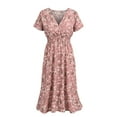thumbnail image 3 of LilyLLL Womens Summer Beach Chiffon Sundress Boho Floral Print Midi Dress, 3 of 4