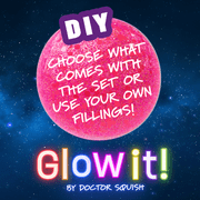 Doctor Squish Squishy Maker 6-Pack Refill, 6 Balloons and Clips, Glow it! Neon Edition