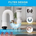 thumbnail image 4 of Sifón para lavabo, sifón que ahorra espacio, desagüe flexible para lavabo, desagüe para fregadero, extensible de 40 a 80 cm, 4 of 5