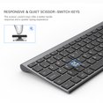thumbnail image 5 of VIVEFOX Wireless Keyboard Mouse, Ergonomic Ultra Slim Full Size Metal Wireless Keyboard and Mouse Set for PC, Laptop, MacBook, Gray Black, 5 of 7