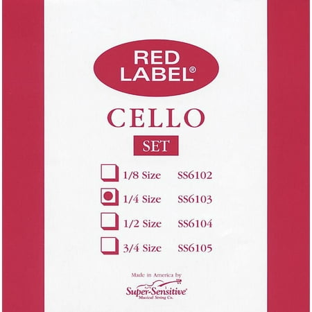 Super Sensitive SS6103 Red Label Medium Cello String Set 1/4