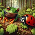 thumbnail image 1 of Grenouille et une Coccinelle - Peinture Diamant DIY, 1 of 6