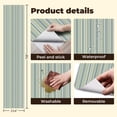 thumbnail image 5 of Peel and Stick Wallpaper Vertical Striped Muted Green Blue Neutral Tones Minimalist Wall Mural 23.6in x 9.8ft Self Adhesive Removable Wall Paper Renter Friendly Wallpaper for Nursery Bedroom Cabinets, 5 of 8